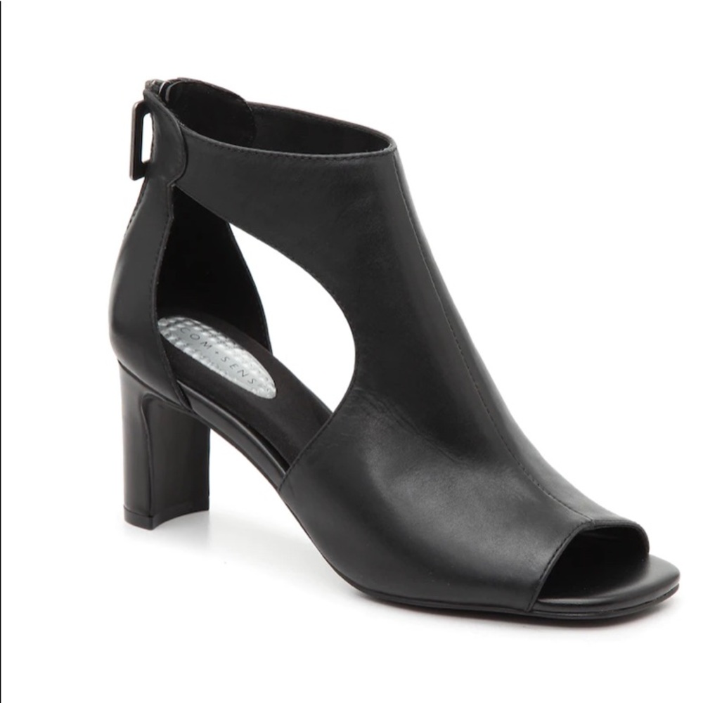 Elegant Black Peep-Toe Heels